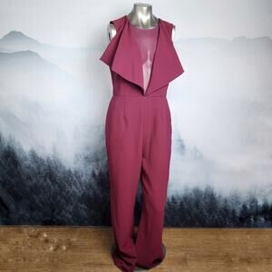 BCBG Maxazria Bordeaux Raymee Sleeveless Jumpsuit | Women's M